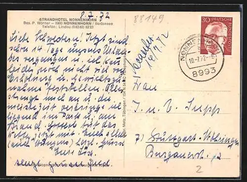 AK Nonnenhorn, Strandhotel Nonnenhorn am Bodensee