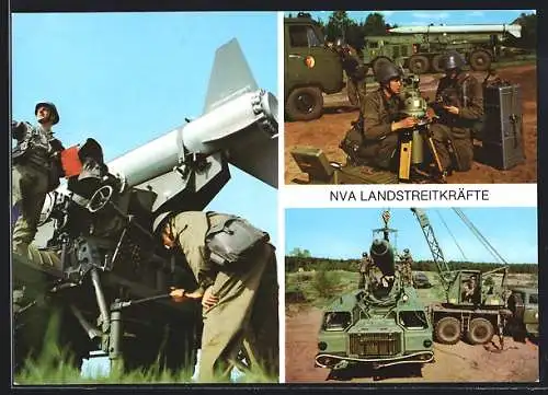 AK NVA Landstreitkräfte, Rakete wird auf mobile Startrampe gehoben