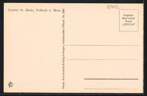 AK Volkach, Institut St. Maria, Töchterschule, Klasse 5 u. 6, Innenansicht