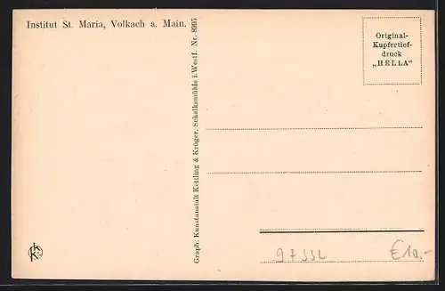 AK Volkach, Institut St. Maria, Klostergarten, Eingang zum Institut