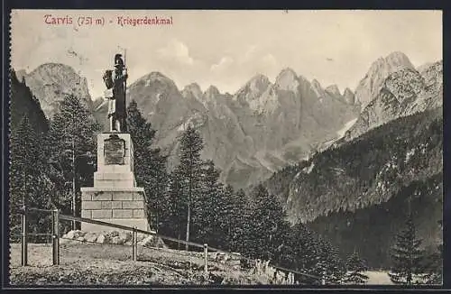 AK Tarvis, Blick auf das Kriegerdenkmal