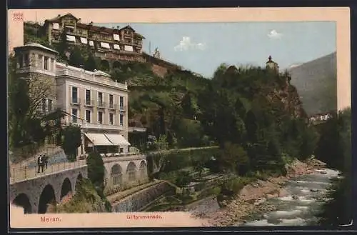 AK Meran, Gilfpromenade mit Fluss