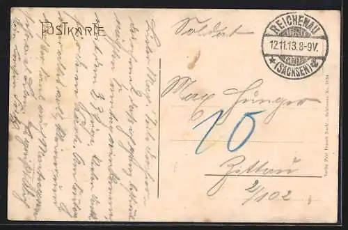 AK Oberdorf-Reichenau i. Sa., Flusspartie im Ort