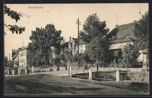 AK Reichenau, Strassenpartie an der Brücke