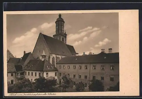 AK Volkach, Institut St. Maria, Blick vom Institut auf das alte Kloster