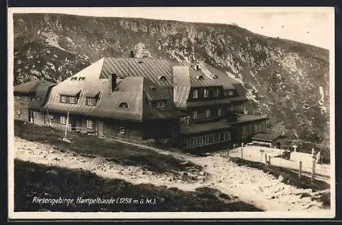 AK Riesengebirge, Partie an der Hampelbaude