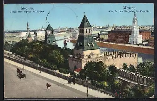 AK Moskau / Moscou, vue de la Ville prise du Kremlin, Strassenpartie mit Blick zum Kreml