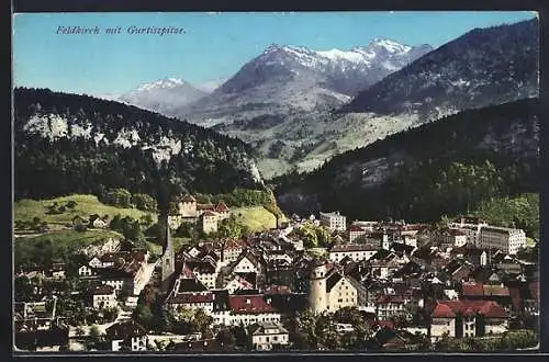 AK Feldkirch, Ortsansicht mit Gurtisspitze