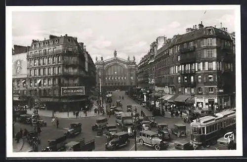 AK Paris, Gare du Nord, Verkehr am Nord-Bahnhof