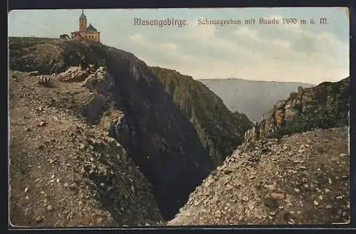 AK Schneegruben-Baude, Schneegruben mit Baude