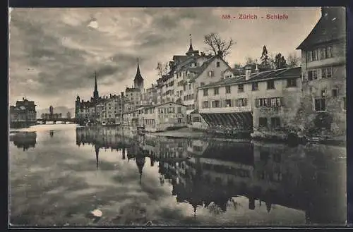 AK Zürich, Ortsansicht mit Partie an der Schipfe