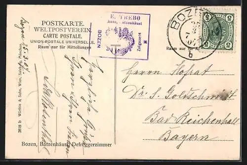AK Bozen, Batzenhäusl, Teilansicht des Defreggerzimmers