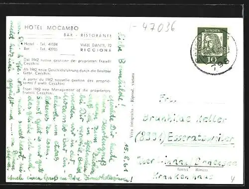 AK Riccione, Hotel Mocambo, Viale Dante 72