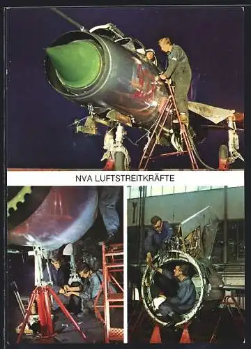 AK NVA-Luftstreitkräfte, Mikojan-Gurewitsch MiG-21, Kabinentraining, Periodische Stundenkontrolle, Arbeit am Rumpfheck