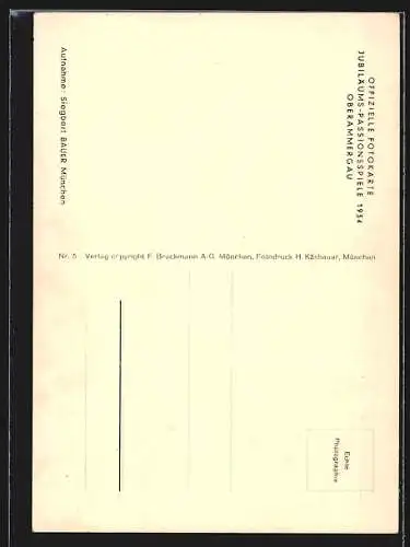 AK Oberammergau, Passionsspiele 1934, Jesusdarsteller Alois Lang