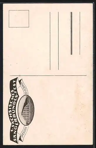 Künstler-AK Dresden, 1. Sächsisches Sängerbundes-Fest 1925, Ob alt, ob jung...