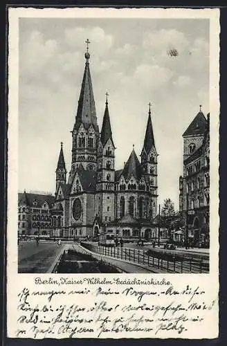 AK Berlin-Charlottenburg, Blick zur Kaiser Wilhelm-Gedächtniskirche