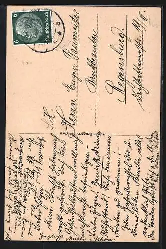 Künstler-AK Volkach a. M., Rathaus