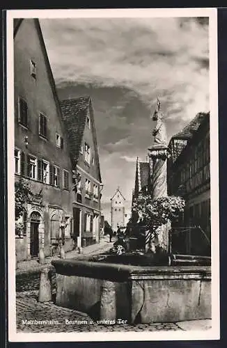 AK Mainbernheim, Brunnen u. unteres Tor