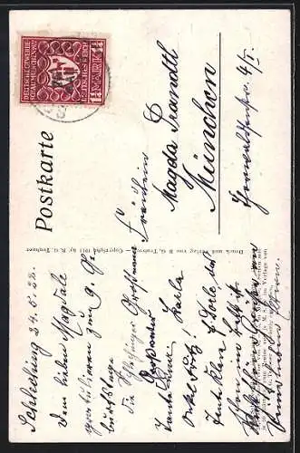 Künstler-AK Diefenbach: Göttl. Jugend II. Bl. 29, Schattenbild, kleiner Bläser