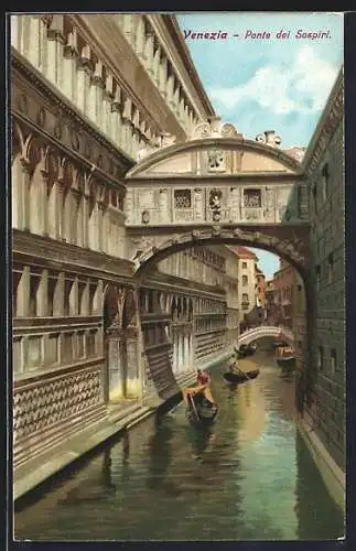 AK Venezia / Venedig, Ponte dei Sospiri, Partie an der Seufzerbrücke