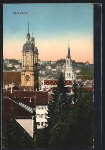 AK St. Gallen, Blick über die Innenstadt