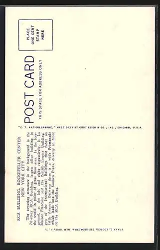 AK New York, NY York City, RCA Building, Rockefeller Center