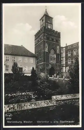 AK Marienwerder / Kwidzyn, Marientor und alte Stadtmauer