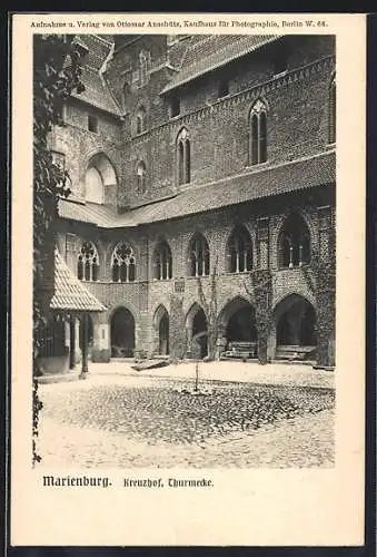 AK Marienburg / Malbork, Kreuzhof, Thurmecke