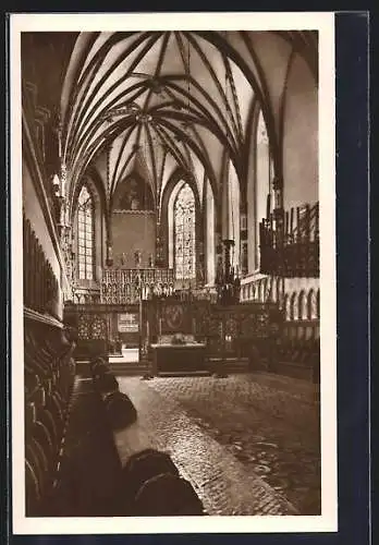 AK Marienburg / Malbork, Marienkirche im Hochschloss, Blick nach Osten, Innenansicht