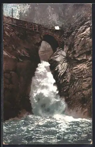 AK Bozen, Eggenthaler Wasserfall an der Dolomitenstrasse