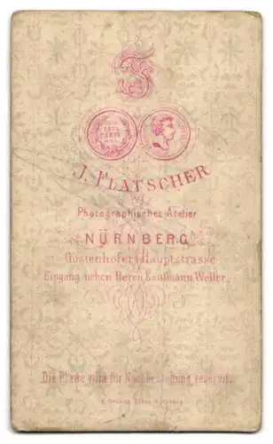 Fotografie J. Flatscher, Nürnberg, Gostenhofer Hauptstrasse, Porträt einer Dame mit Hochsteckfrisur