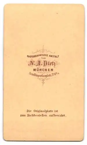 Fotografie N. A. Dietz, München, Sendlingerthorplatz No. 6, Porträt eines bärtigen Mannes