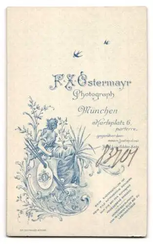 Fotografie F.X. Ostermayr, München, Karlsplatz 6, Porträt einer jungen Frau