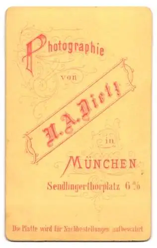 Fotografie H.A. Dietz, München, Sendlingerthorplatz 6, Porträt eines jungen Mädchens