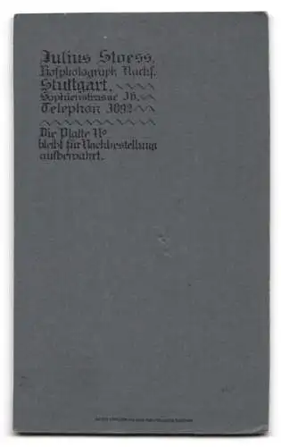 Fotografie Julius Stoess, Stuttgart, Sophienstrasse 36, Porträt eines Mannes mit Schnurrbart