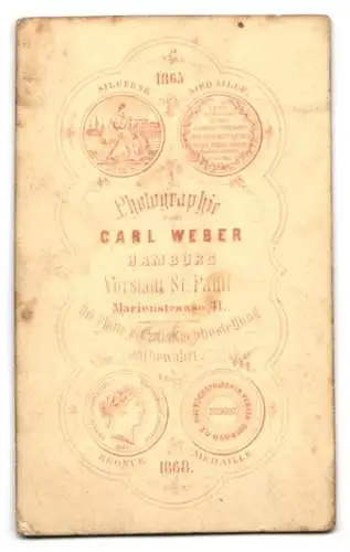 Fotografie Carl Weber, Hamburg, Marienstrasse 41, Portrait eines eleganten Herrn