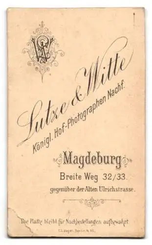Fotografie Lutze & Witte, Magdeburg, Breite Weg 32 /33, Porträt einer jungen Frau