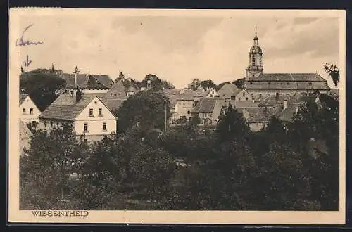 AK Wiesentheid, Teilansicht mit Kirche