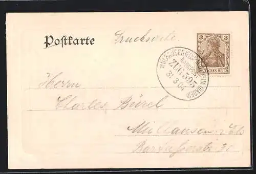 AK Müllheim i. B., Teilansicht mit Kirche