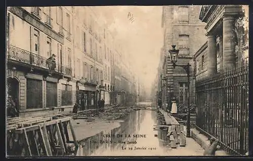 AK Paris, rue Jacob, crue de la Seine de Janvier 1910, Hochwasser