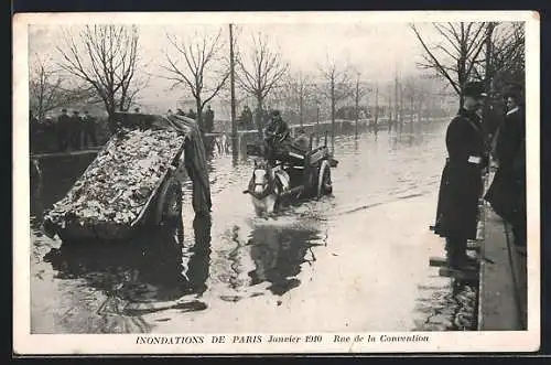 AK Paris, Rue de la Convention, Inondations 1910