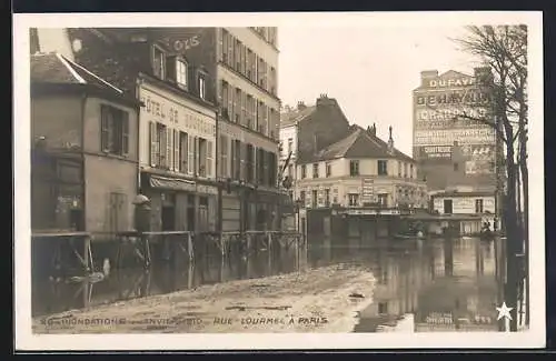 AK Paris, Rue Lourmel, Inondations 1910