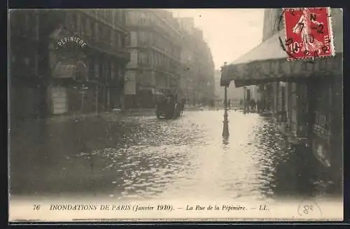 AK Paris, La Rue de la Pépinière, Hochwasser im Januar 1910