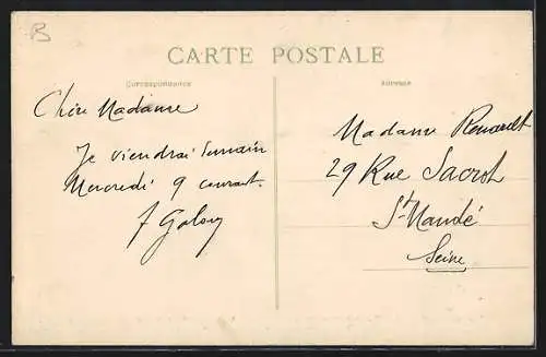 AK Paris, Avenue Félix-Faure prise de la Rue de Convention, Inondations 1910