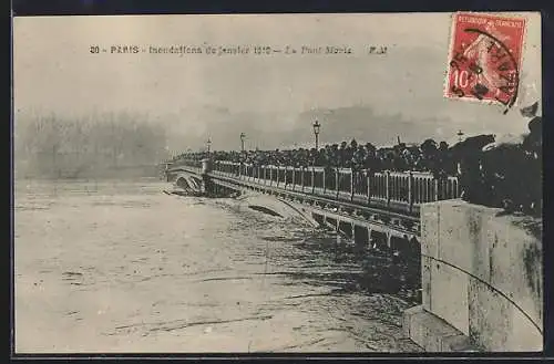 AK Paris, La Pont Maria, Inondations 1910