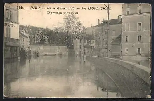 AK Paris, Charenton sous l`eau, Inondations 1910