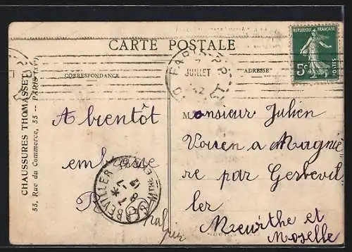 AK Paris, Le XV. Arrondissement inondé, un passage difficile sur les planches, 1910