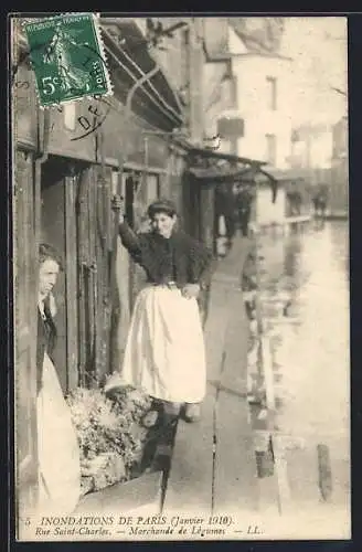 AK Paris, Inondations de Paris 1910, Rue Saint-Charles