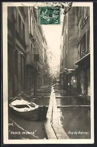 AK Paris, Paris Inondé, Rue de Biévre, Hochwasser